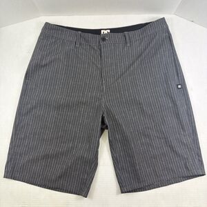 DC Shoes Pinstripe Shorts Mens 36 Gray Y2K Skate Chino Pockets